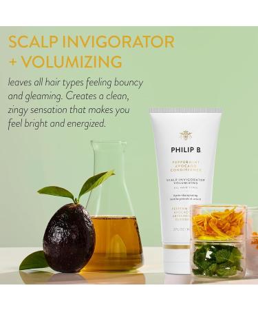 PHILIP B. Peppermint Avocado Shampoo & Conditioner Set - Volumizing & Clarifying Invigorating Peppermint Oil for Tingly Scalp | 7.4oz & 2oz - International Shipping Available - Buy Online on SooperMarket.com
