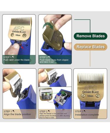 BESTBOMG 30# Replacement Knife for Dog Care - Compatible with Heiniger/Moser Max45/Andis/Easter A5 - 2 Pieces 1/50 (0.5 mm) Cutting Length - Gold Color 28#-G-2 - Buy Online on SooperMarket.com