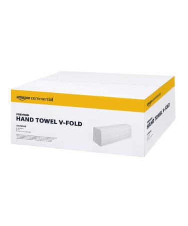 AmazonCommercial 2 Lagig Interfold V-Falz paper towels 3990 pieces 15 packs with 266 sheets white 266 pieces (1-pack) Pure cellulose (2-layer) V-falz