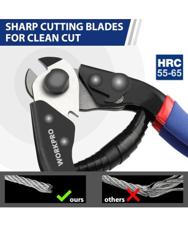 WORKPRO 190mm Wire Rope Cutter - Cr-V Steel Cable Cutter Tool for Stainless Steel Rope & Bicycle Brake Cable Repair - Buy Online on SooperMarket.com