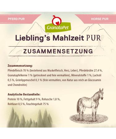Granatapet Liebling's Meal Pure - Grain-Free Wet Dog Food with High Meat Content 6 x 400g Horse Flavor - Premium Canine Nutrition - Buy Online on SooperMarket.com