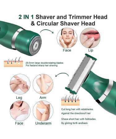 FINTOZER Electric Shaver for Women - Cordless Razor for Pubic Hair & Body, Rechargeable Trimmer with 3 Heads & Combs - Wet/Dry Use - Buy Online on SooperMarket.com