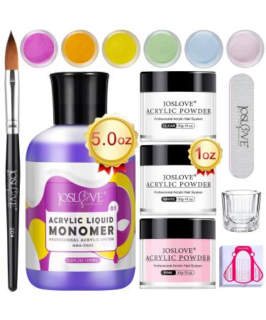 Acrylic Nail Kit Acrylic Powder and Liquid Set 9 Colors Acrylic Nail Powder with Liquid Monomer Nail Extension Nail Starter Kit (AcrylicPowder-S03)
