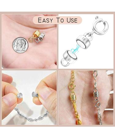 925 Sterling Silver Mini Magnetic Jewelry Clasp Connector | Necklace/Bracelet Chain Extender | Made in Italy | 1Pc Silver - Buy Online on SooperMarket.com