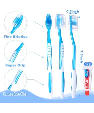 30 Pack Travel Toothbrush Set with Covers & Toothpaste - Soft Bristles Resealable Bag - Ideal for Charities Hotels & Home Use - Buy Online on SooperMarket.com