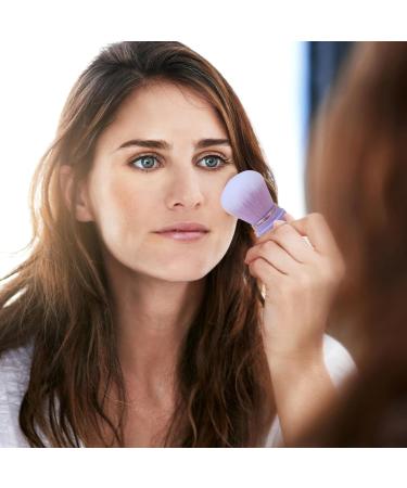 Veeteah Retractable Blush Brush Compact Powder Brush | Retractable Travel Powder Blush Brush Soft Bristles for Daily Use for Travel purple - Buy Online on SooperMarket.com