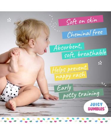 Eco-Friendly Reusable Cloth Nappies Set - 6 Washable Diapers, Bamboo Inserts, Biodegradable Liner, Wet Bag - Chemical-Free Baby Care - Buy Online on SooperMarket.com