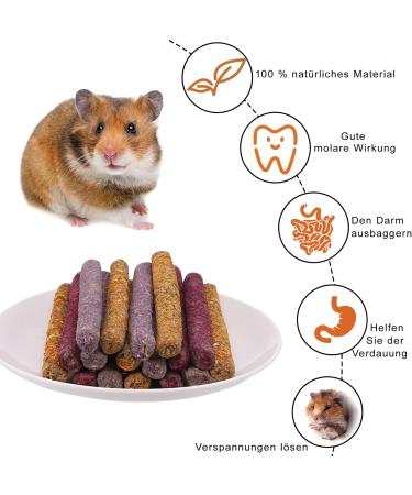Fantesi 18-Piece Timothy Hay Sticks - Premium Rabbit Guinea Pig & Chinchilla Toys | 3 Delicious Flavors for Ultimate Fun - Buy Online on SooperMarket.com