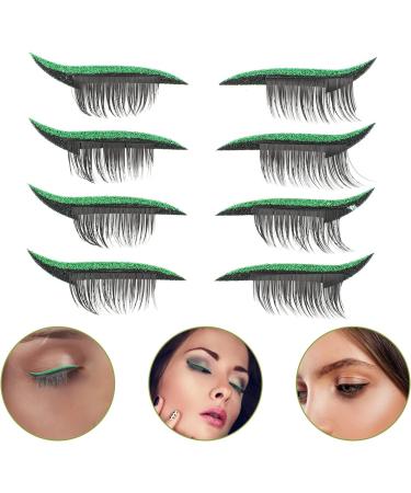 Gogogmee 4 pairs Tool Eyelid Decal Make Face Waterproof Up Eye Self-adhesive Reusable Girls Natural Women 4x1.5cm Green - Buy Online on SooperMarket.com