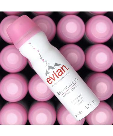 Evian Facial Spray 1.7 oz. Travel 6-Pack - Hydrating Mist for Skin - Refreshing and Rejuvenating Formula - Buy Online on SooperMarket.com