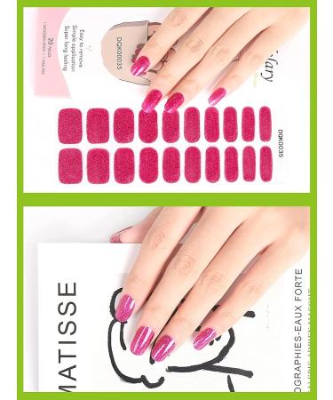 Kalolary 20PCS Nail Gel Strips - Glitter Pink Self-Adhesive Wraps - UV/LED Lamp Required - Buy Online on SooperMarket.com
