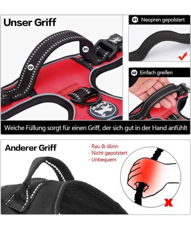 POPOT No Pull Dog Harness | Reflective Pet Vest for Daily Training & Walking | Control Handle | Red Medium - Buy Online on SooperMarket.com