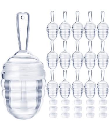 28 Pieces Honey Pots Shaped Lip Gloss Tube Empty Lip Gloss Containers Lip Balm Bottle Refillable Cute Lipstick Tubes with Wand for Women Girl DIY Cosmetics (Clear)