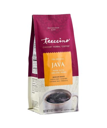 Teeccino Chicory Coffee Alternative - Java 11oz (Pack of 3) | Caffeine-Free, Acid-Free Herbal Coffee | Medium Roast Prebiotic Blend - Buy Online on SooperMarket.com
