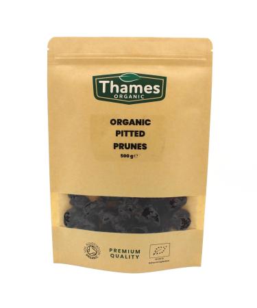 Organic Pitted Prunes 500g - Vegan Certified Organic - Nutritious and Delicious Snack - High in Fiber and Antioxidants - Thames Organic 500g