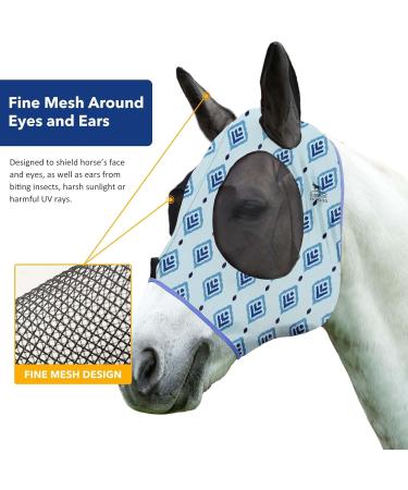 Harrison Howard Fly Mask for Horses - XL Extra-Full Comfortable & UV Protection Light Blue (Nature Aztec) - Best ECommerce Shipping Worldwide - Buy Online on SooperMarket.com