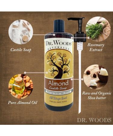 Dr. Woods Almond Castile Soap with Organic Shea Butter - 32 oz Pump Bottle - Buy Online on SooperMarket.com