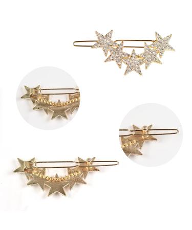 8 Pcs Rhinestone Star Hair Clips - Fashion Hair Barrettes for Women and Girls - Buy Online on SooperMarket.com