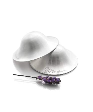 Silver Nursing Cups Nipple Cover Nipple Soother for Newborn Breastfeeding Moms, The Original 925 Silver Nursing Cups 2 Count (Pack of 1)