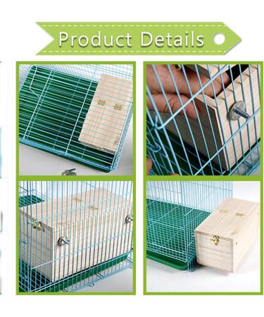 PINVNBY XL Parakeet Nesting Box for Parrots - Wood Breeding House for Lovebirds, Cockatoos, Budgies, Finches, Canaries, and Medium-Sized Birds - 13.4x6.9x7.7inches - Buy Online on SooperMarket.com