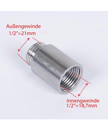 Soytich Stainless Steel Thread Tap Extension 1/2 - Available in 3cm 4cm 5cm 6cm 8cm - High Quality Tapping Tool - Buy Online on SooperMarket.com