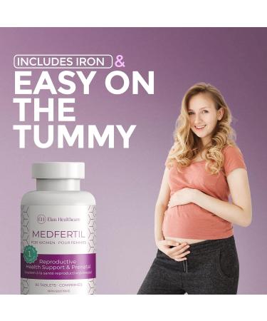 MedFertil for Women Fertility and Prenatal Vitamins with Iron Myo Inositol Folic Acid Iodine Biotin and B Vitamins 90 Tablets - Elan Healthcare 90 count (Pack of 1) - Buy Online on SooperMarket.com