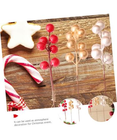 ABOOFAN 60 Pcs Christmas Fruit Christmas Decorations Christmas Holly Berries Christmas Berry Stems Winter Light House Decorations for Home Christmas Tree Fake Berry Foam Red Fruit Wreath Redx3pcs 17x3cmx3pcs - Buy Online on SooperMarket.com