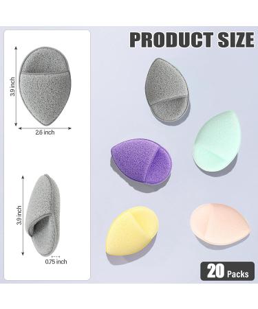 20 Pcs Reusable Facial Exfoliating Sponges for Deep Cleansing - Teardrop Shape Puff Style Exfoliating Pads for Removing Blackheads and Makeup | Women's Skin Care Solution - Buy Online on SooperMarket.com