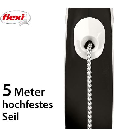 Flexi Leash New Comfort - Retractable Dog & Cat Leash 5m for Pets up to 20kg - Black - Buy Online on SooperMarket.com