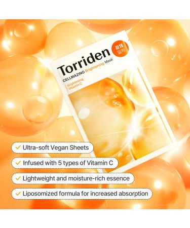 Torriden CELLMAZING Vita C Sheet Mask - 10 Sheets for Radiant Skin Tone & Complexion Improvement - Buy Online on SooperMarket.com