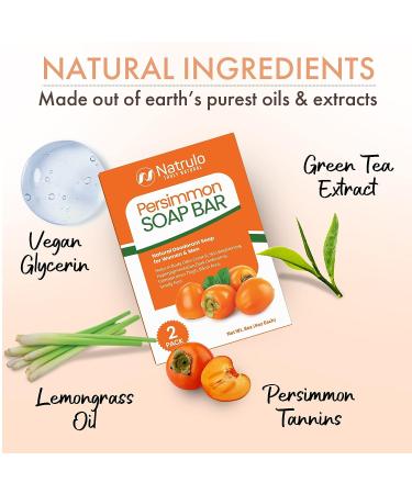 Persimmon Soap Bar for Body Odor Control & Brightening | Deodorizing Body Wash with Japanese Persimmon & Green Tea Extract | Eliminates Nonenal Odor, Hyperpigmentation, Dark Underarms - Buy Online on SooperMarket.com