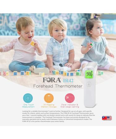 FORA IR42 Non-Contact Forehead Thermometer - Medical Grade for Baby & Adults | Fever Indicator | Made in Taiwan - Buy Online on SooperMarket.com
