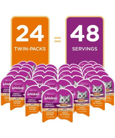 WHISKAS Perfect Portions Wet Cat Food Pat - Chicken - 75g (24 Pack) Pat Chicken 75 g (Pack of 24) - Buy Online on SooperMarket.com