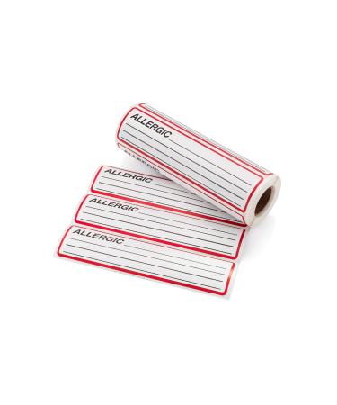 Carstens Medical Stickers  Allergic Alert and Instruction Labels for Medical Charts Red White and Black Roll of 200 Patient Chart Labels W5.375 x H1.375