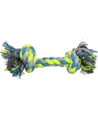 TRIXIE play rope for dogs petrol/lime/grey 28 cm cotton/polyester 32652 throwing toy fetch toy for tug-of-war chew toy without squeaker high cotton content petrol/lime/grey 28 cm (Pack of 4)