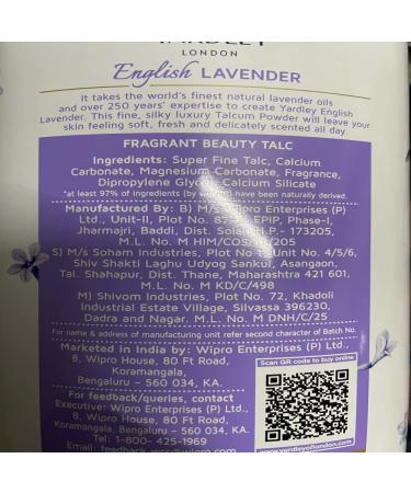 Yardley London English Lavender Perfumed Talc 8.8 Oz - 250 g | Lavender Scented Body Powder - Buy Online on SooperMarket.com