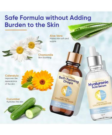 Face & Body Self Tanner Drops | Sunless Bronzing Drops for Face Tan | Long-Lasting Formula | 30ml*2 - Buy Online on SooperMarket.com