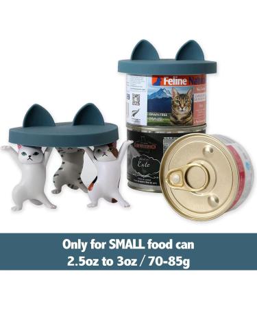 OHMO 2 Pack Dark Blue Cat Food Can Lids - Silicone Covers for 2.5 oz Cans (3 oz) | Small Size - Pet Food Can Lids - Buy Online on SooperMarket.com