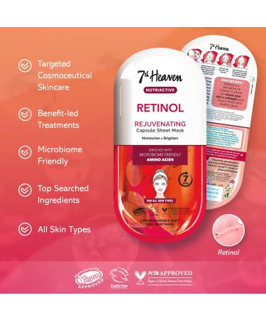 7th Heaven Retinol Nutriactive Rejuvenating Sheet Mask Enriched with Amino Acids to Moisturise and Brighten Skin - Buy Online on SooperMarket.com