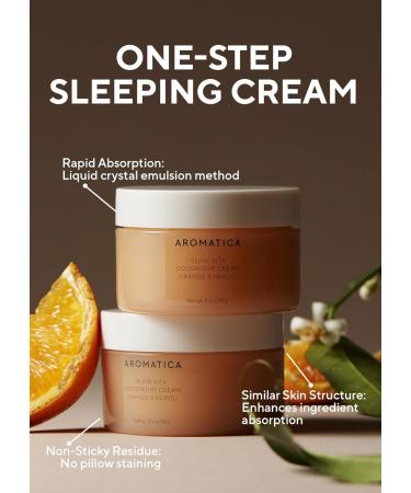 AROMATICA Glow Vita Goodnight Cream - Anti-Aging Night Moisturizer with Vitamin C & 5% Niacinamide for Face & Neck 3.1fl oz/90g - International Shipping Available - Buy Online on SooperMarket.com