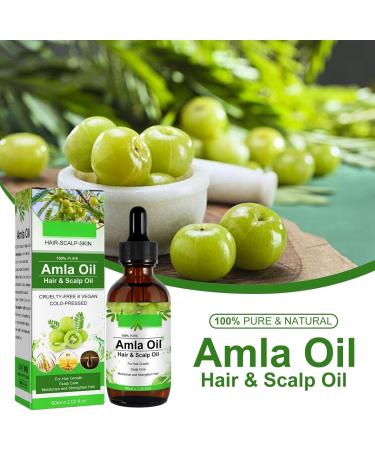 Amla Hair Oil Indian Amla Oil for Hair Amla Oil for Hair Growth Scalp Oil Nourishes Scalp Indian Hair Oil for Skin and Face Amla Essential Oil Hair Growth Oil for Women for Long Soft Strong Hair 60ml - Buy Online on SooperMarket.com