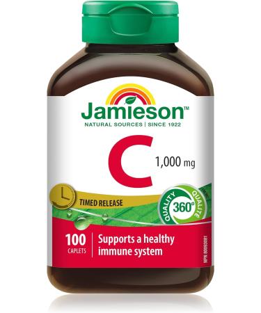 Jamieson Vitamin C 1 000 mg Timed Release Caplets 100 Count (Pack of 1) & Omega-3 Select 1 000 mg - Buy Online on SooperMarket.com