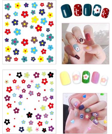 16 Sheets 3D Nail Stickers with Tweezer - Self-Adhesive Floral Nail Decals for Women Kids & Girls | Stylish Manicure Accessories - Buy Online on SooperMarket.com