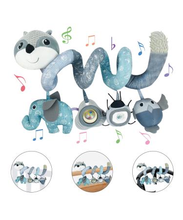 Coriver stroller toys for babies-spiral stroller hanging toys for car seat & baby mobile stroller cot spiral baby stroller toy for babies 0-6 months (2nd gray)