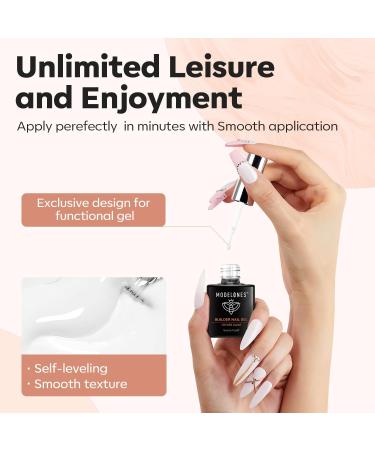 Modelones Milky White Builder Gel - 8-in-1 Nail Strengthener & LED Hard Gel - 15ML Bottle - Gift for Women - Buy Online on SooperMarket.com