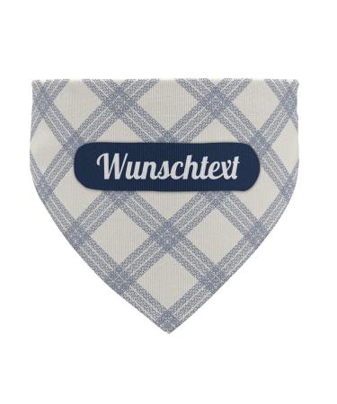 Printplanet - Dog Halen with Name or Text - Necker for Dogs - Layout Carnage Pattern White -Blue - Size L Size L Cream Pattern White -Blue