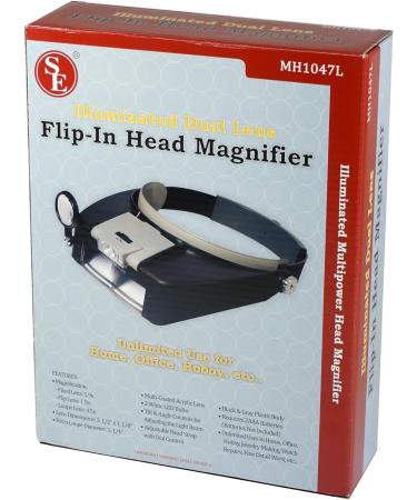 SE MH1047L Illuminated Bino Head Magnifier 3 Lens Powers: 1.6X 1.6X 4X - Buy Online on SooperMarket.com