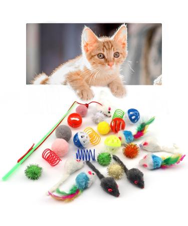 QUOZUO 31 pcs Cat Toys Variety Pack for Kitty 2 Way Tunnel Cat Feather Teaser Cat mouse Toy Cat Crinkle Balls Cat Balls with Bell Catnip Toys for Indoor Cats Kittens Toys - Buy Online on SooperMarket.com