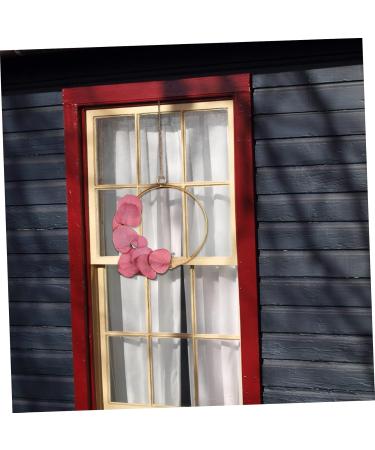 Gadpiparty Iron Craft Wrought Iron Gate Hanging Wreath Rose Pendant Artificial Flower Wall Nordic Decor Wall Hanging Rosy 20x20cm - Buy Online on SooperMarket.com
