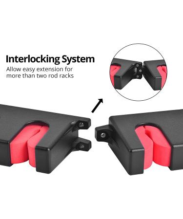 Calamus Horizontal Fishing Rod Holder - Wall Mounted Rack for 6 Rods/Combos, 13.6 Inches - Garage Storage Solution - Buy Online on SooperMarket.com